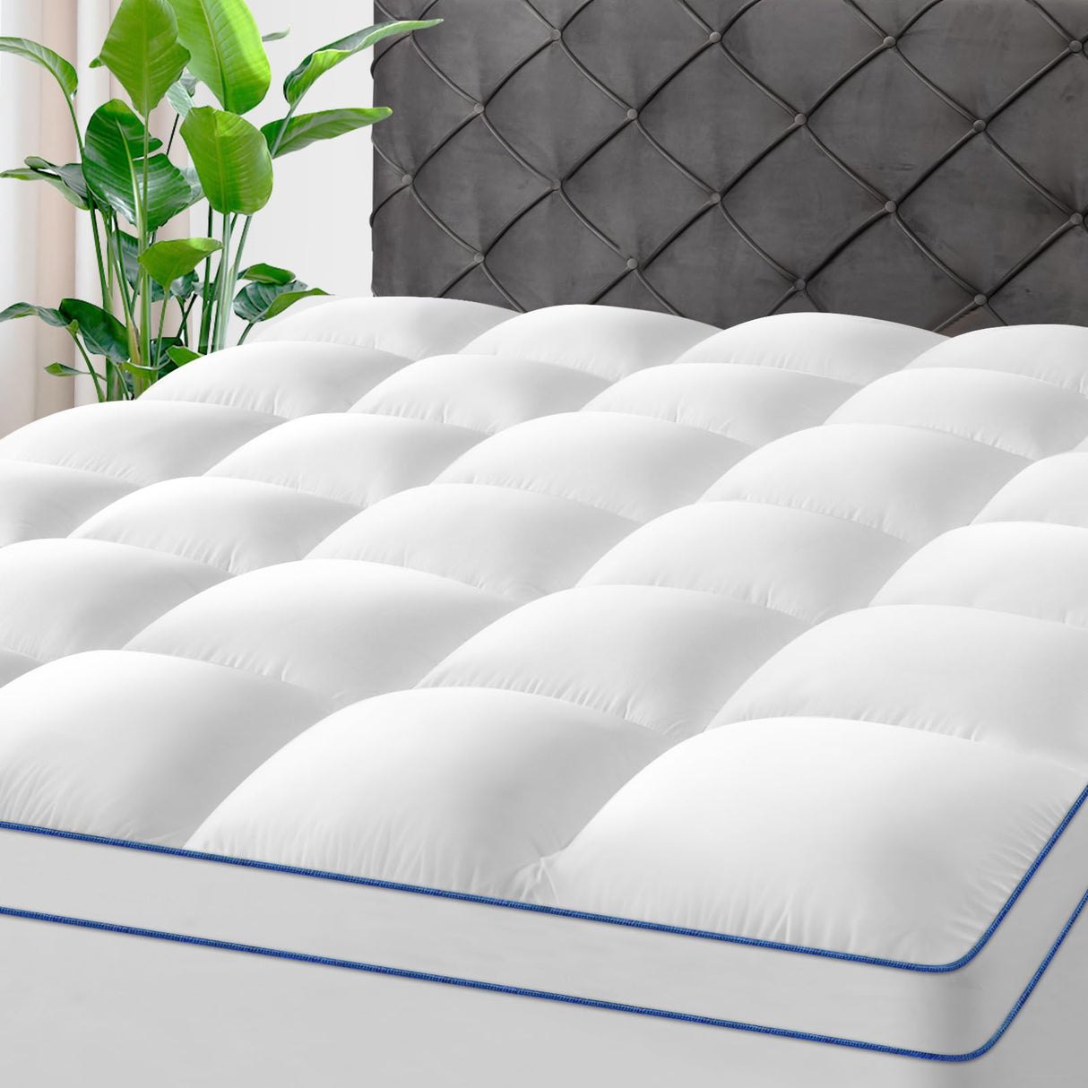 KAYFIA Twin Mattress Topper,Extra Thick Mattress Pad Cover for Deep Sleep,3D+7D Snow Down Alternative Fill Overfilled Plush Pillow Top with 8-23 Inch Deep Pocket-White Kayfia