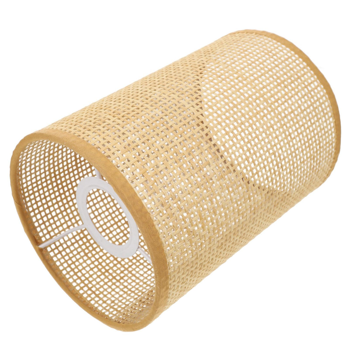 DOITOOL 2Pcs Rattan Drum Lamp Shade Replacement E27/E14 Chandelier Lampshade Natural Woven Cylinder Light Cover Table Lamp Cover for Chandeliers Floor Table Lamps DOITOOL