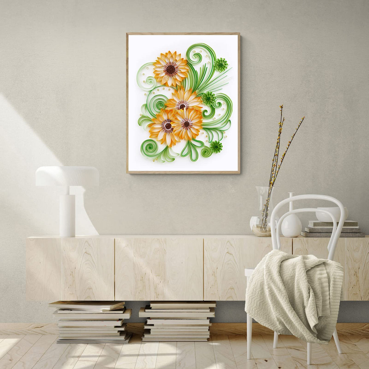 Uniquilling Quilling Paper Quilling Kit for Adults Beginner Handmade for DIY Paper Filigree Painting Kits, 16 * 20in Sunflower, Best Gift for Kids Family Friends, Home Room Wall Art Decor (Basic) Uniquilling