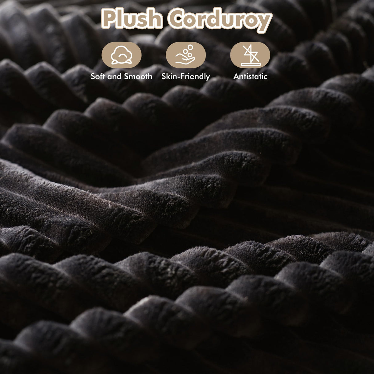 106" Cloud Sectional Couch with Chaise Lounge,L Shaped Modular Modern Sofa,Comfy Corduroy Fluffy Couch with Deep Seat,No Assembly Required Couch for Living Room(Right,Plush Corduroy,Black) weaxty W