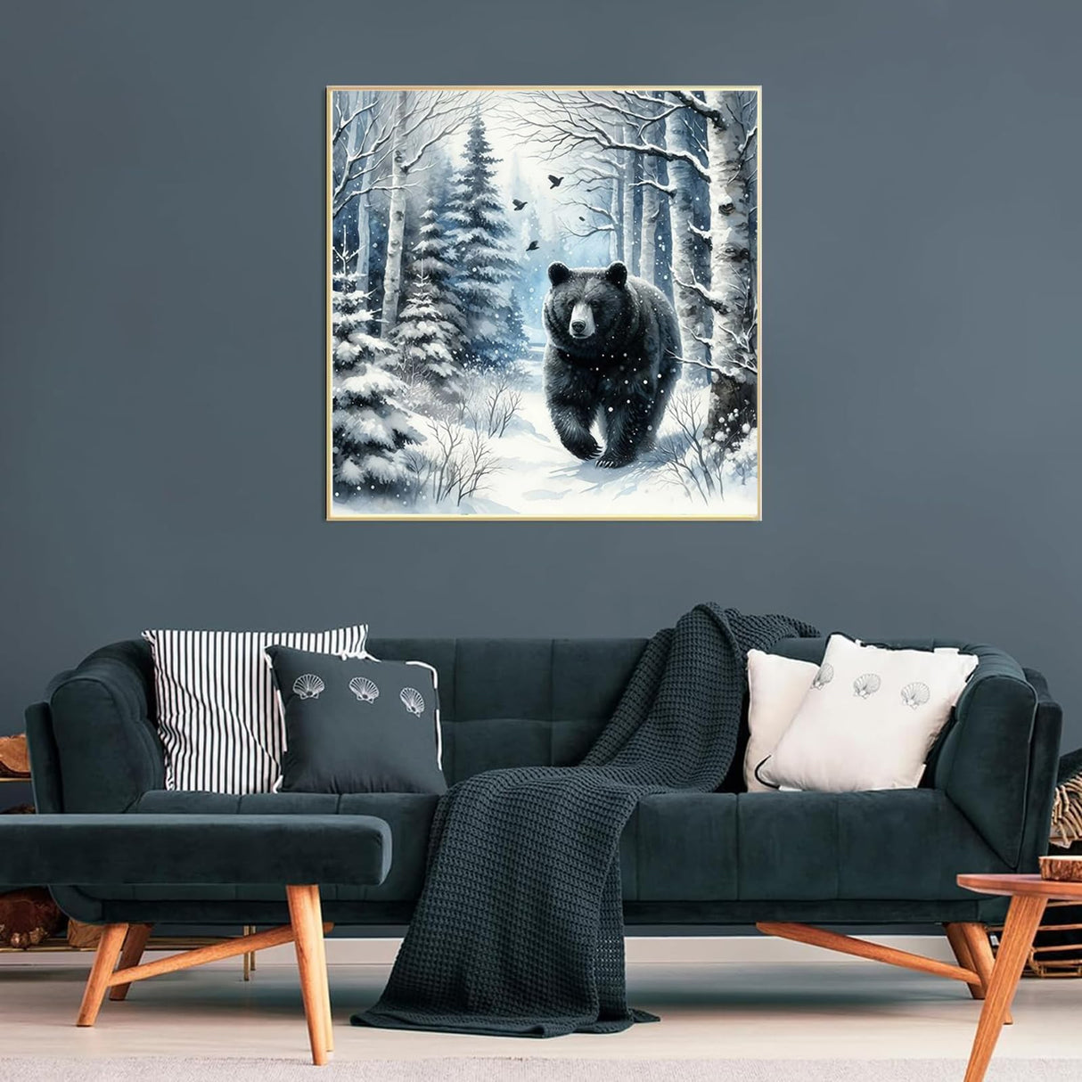 Forest Bear Diamond Painting Kits for Adult, 5D Diamond Painting Kits for Beginners, DIY Round Full Drill Animal Diamond Dot Gem Art Kits for Home Decor 12 X 12 Inch Morudeor