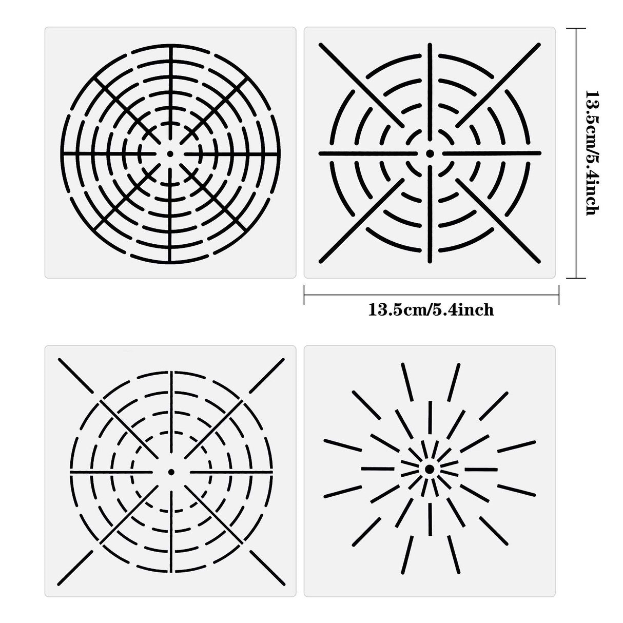 Outus 8 Pieces Mandala Dotting Stencils Reusable Mandala Stencil Template Set 8/12/16 Segment Painting Drawing Templates for Wood, Fabric, Glass, Metal, Walls DIY Painting Art Projects Outus