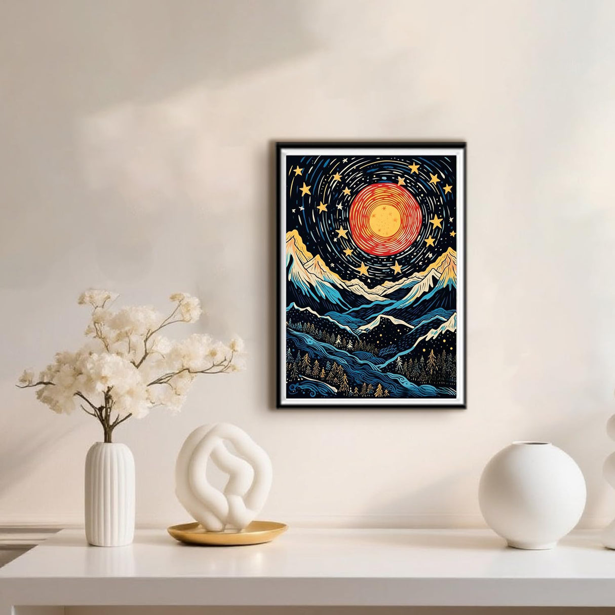 DOTSOPS Diamond Art Painting Kits DIY Paint by Diamonds for Adults Beginner Home Wall Decoration Gift Mountain (11.8x15.7 Inches) DOTSOPS