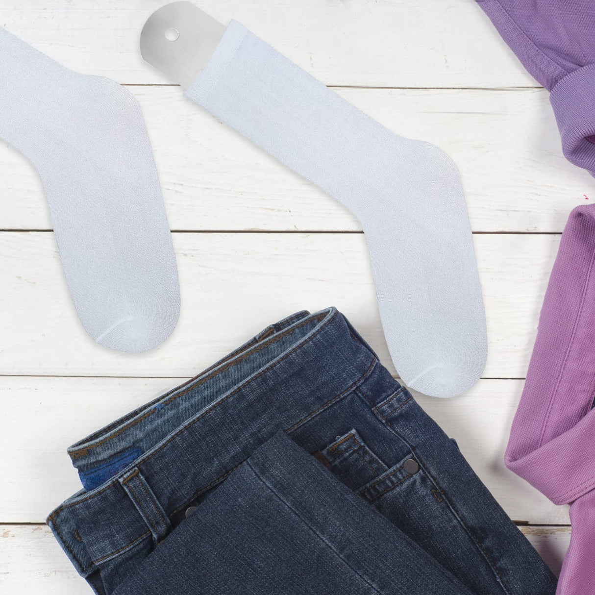 Socks 2 Pcs Metal Straight Sock Jigs Sublimation Crew Sock Aluminium Sock Boards for DIY Heat Press Transfer Dye Sublimation Printing Socks Accessory Style 3 White Accessories EXCEART