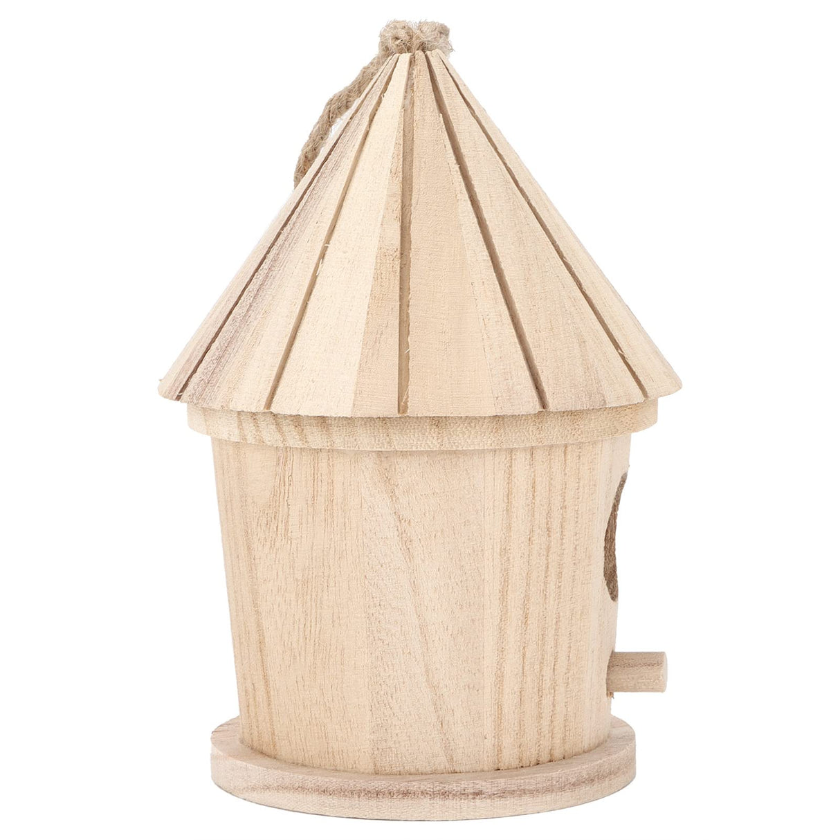 Wooden Birdhouses, Unfinished Natural Wood Bird House Round Outdoor Hand Painted Hanging Bird House Garden Patio Decorative Hapivida