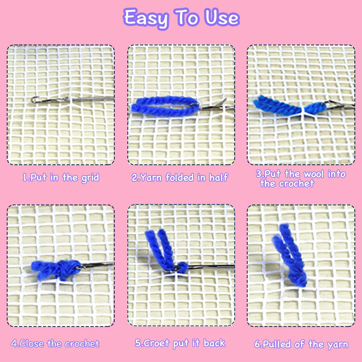 LAPATAIN Latch Hook Kits for DIY Throw Pillow Cover,Snowman Needlework Cushion Cover Hand Craft Crochet for Great Family 17x17inch LAPATAIN