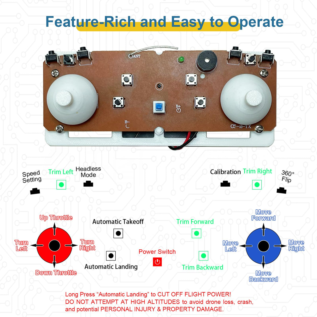 STEM Quadcopter Building Kit with Coreless Motors | Auto Hover Tuning, One-Button Takeoff & 3D Flips | Learn Drone Basics for DIY Enthusiasts and Students (White) EIELEDIY