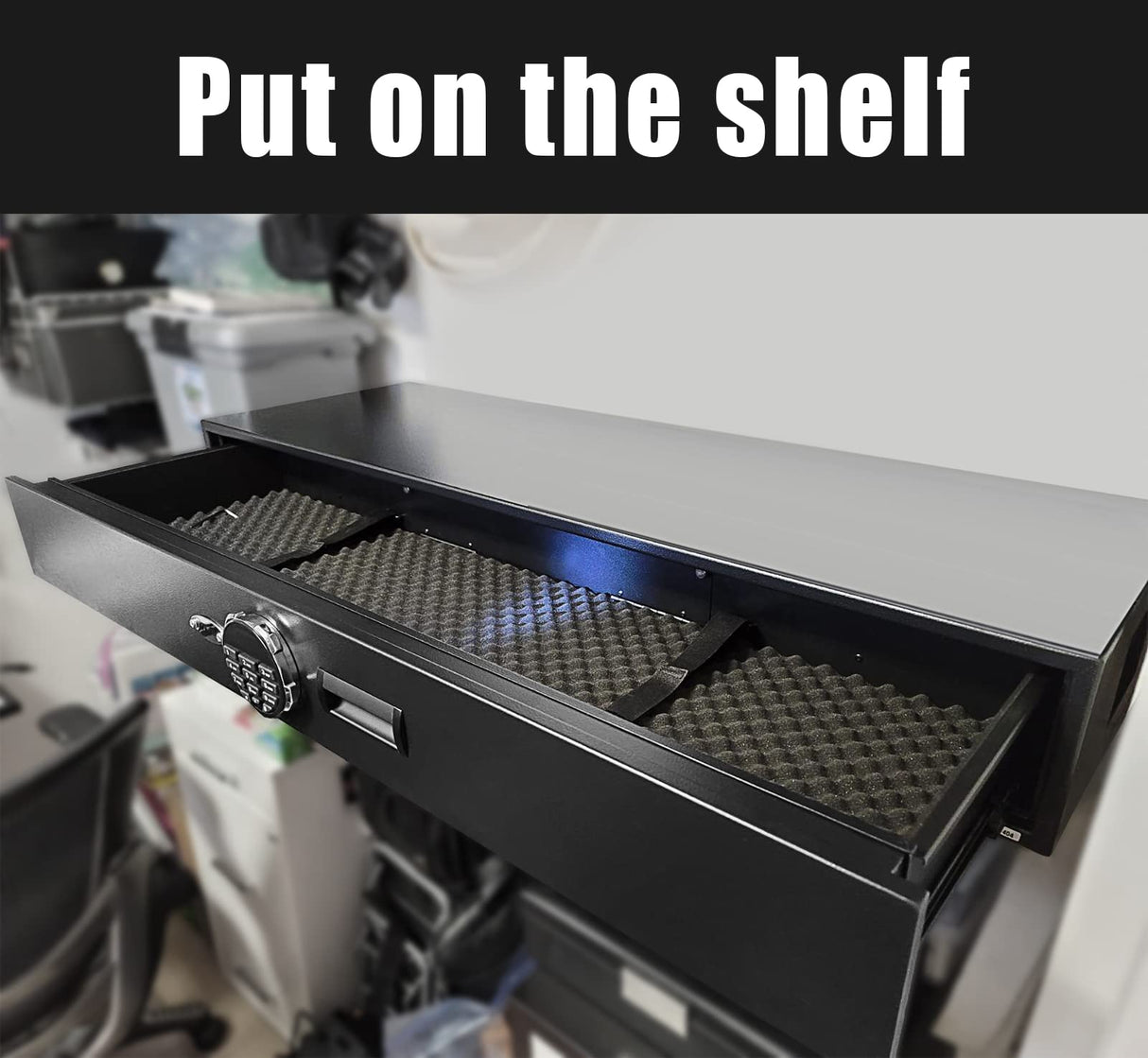 Heavy-duty Under Bed Safe, Rapid Gun Storage Safe Drawer Safe for AR Rifle Ammo Pistol Accessories for Home and Vehicle LANGGER V