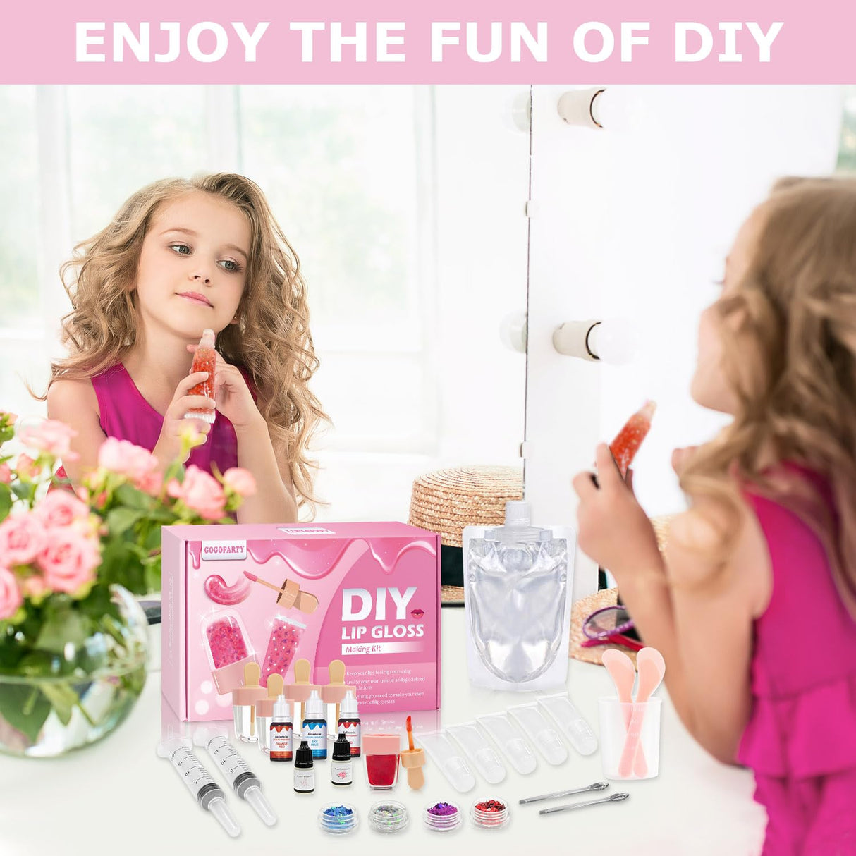 Lip Gloss Making Kit, TSVATE Make Your Own Lip Gloss Kit, 67PCS DIY Lip Gloss Making Supplies, Moisturizing Glitter Lip Kit Lipgloss Making Kits, Lipgloss Sets for Girls Tween Girls Trendy Stuff Women TSVATE