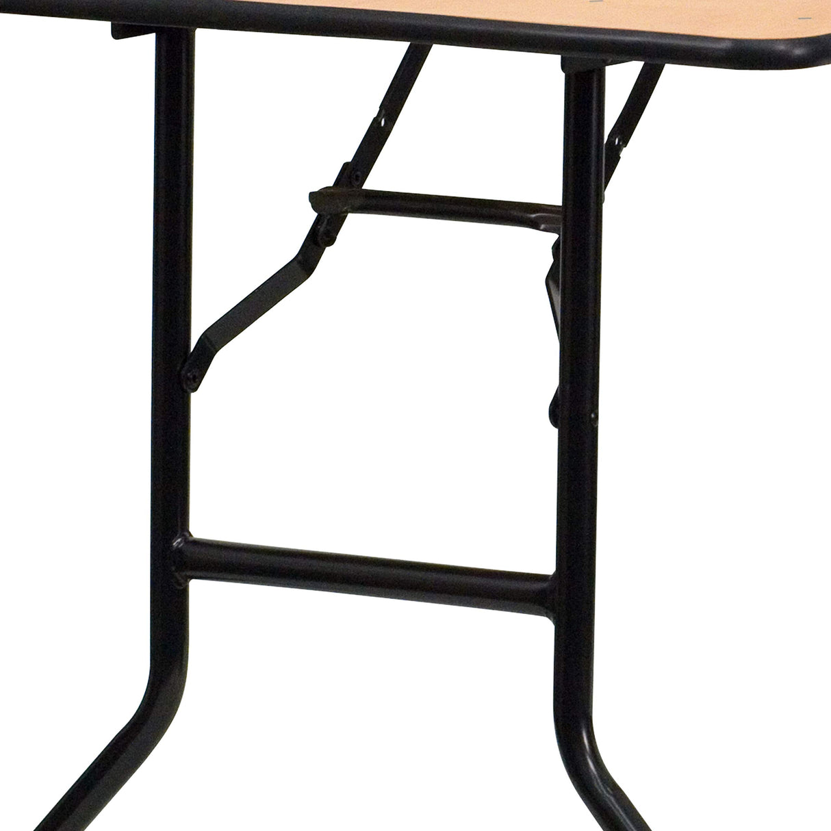 EMMA + OLIVER 6-Foot Rectangular Wood Folding Banquet Table with Clear Coated Finished Top EMMA + OLIVER