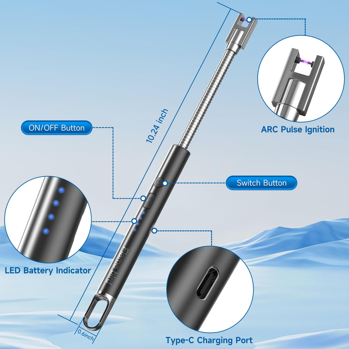 Flame bird 2 Pack Electric Candle Lighter Flameless Arc Windproof Flexible Long Neck USB Rechargeable Lighter for BBQ Grill Fireworks Camping. Flame bird