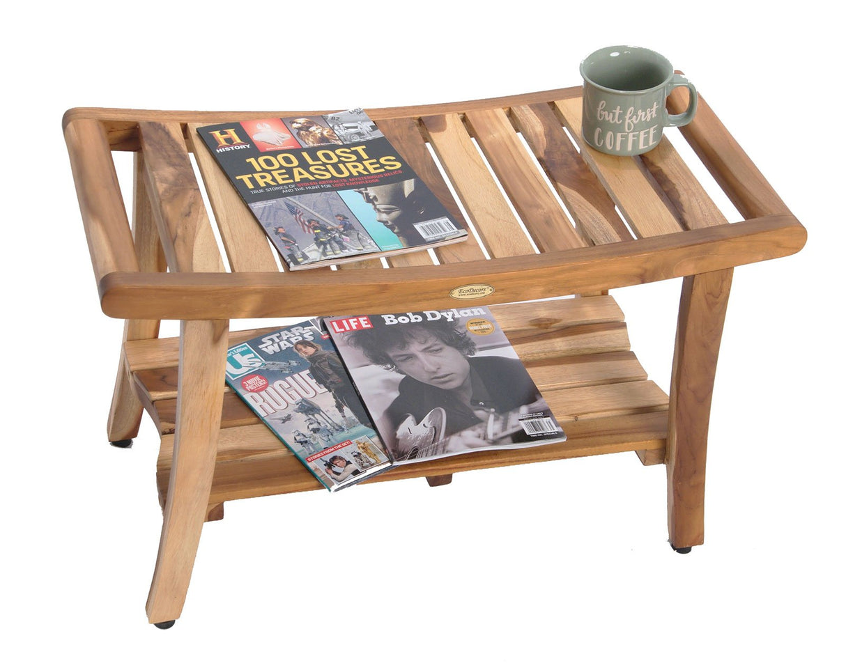 EcoDecors, 30", Harmony, Teak Shower Bench, Teak Shower Stool, Teak Bench for Shower, Teak Shower Seat, Teak Shower Bench for Inside Shower, Teak Shower Chair, Safety Arms, 30 inch EcoDecors