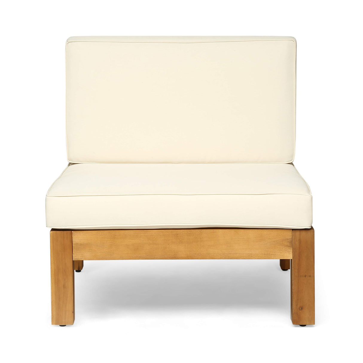 Christopher Knight Home Brava Outdoor Acacia Wood 11 Seater Sectional Patio Sofa Furniture Chat Conversation Sets with Cushions and Coffee Table, 28 "W x 30.25 "D x 26.5 "H, Teak + Beige Christopher Knight Home