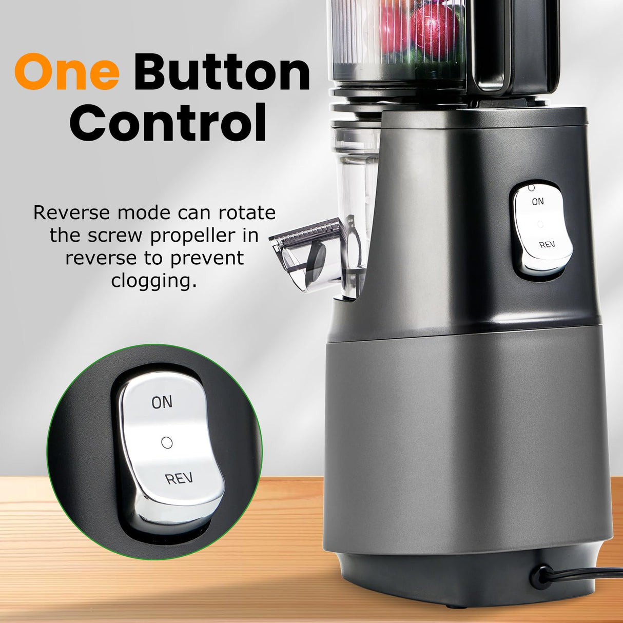 Cold Press Juicer,Slow Masticating Juicer Machines with 5.3" Large Feed Chute for Most Fruits and Vegetables,Easy to Clean Lemon Orange Juicer with 250W Motor and High Juice Yield,Deep Grey ATSENT