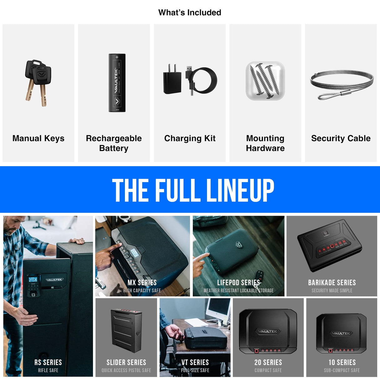 VAULTEK Essential Series Quick Access Handgun Safe with Auto Open Lid and Rechargeable Lithium-ion Battery (VE20) (Compact Safe) VAULTEK