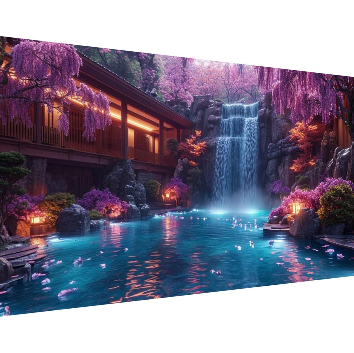 pchmcu 5D Large Waterfall Diamond Painting Kits for Adults,DIY Full Drill Crystal Rhinestone Crafts,Art Mountain Painting with Diamond Home Wall Decor 27.5 X 15.7inch pchmcu