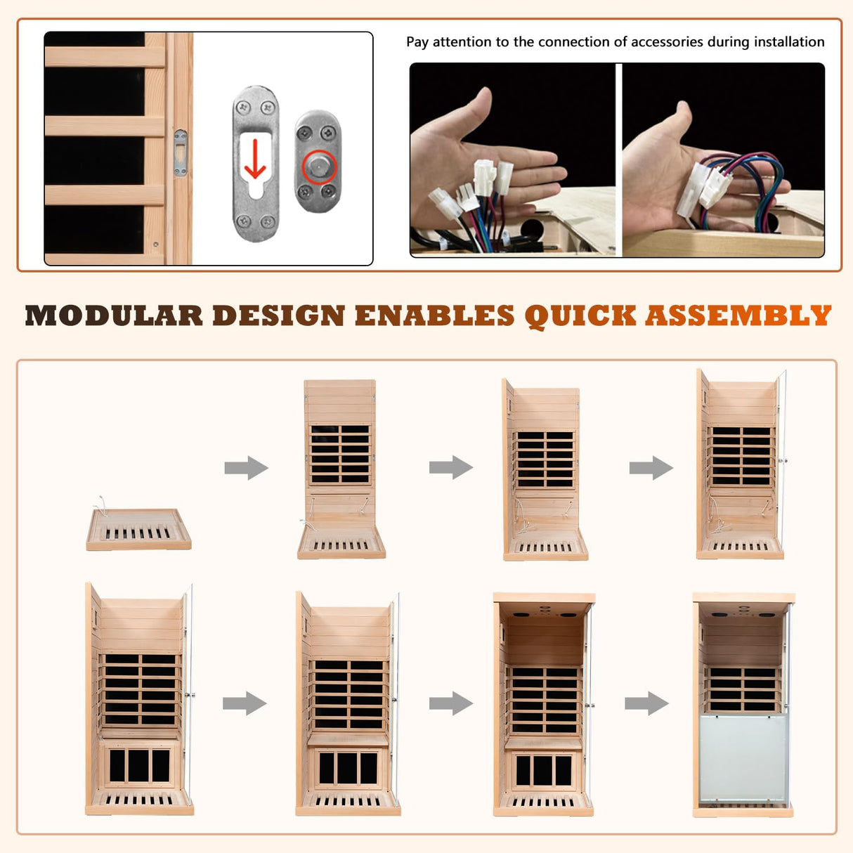 1 Person Infrared Sauna | Far Infrared Home Sauna | 1,060 watt | 6 Low EMF Heaters | Canadian Hemlock | Tempered Glass Door | Indoor Saunas with Red Lamp, Bluetooth, LCD, LED (Random Left/Right) Wizzisauna