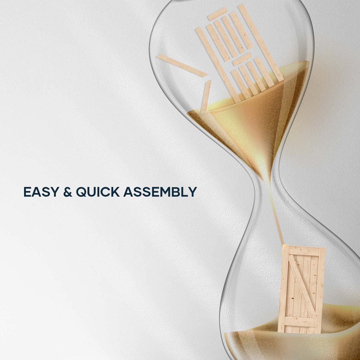 EaseLife 24in x 84in Sliding Barn Wood Door,Interior Doors,DIY Assemblely,Solid Natural Spruce Panelled Slab,Easy Install,Apply to Rooms & Storage EaseLife