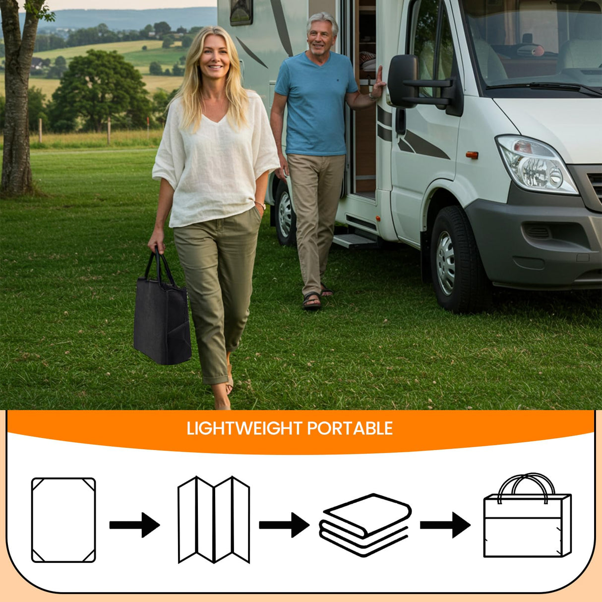 Reversible Outdoor Plastic Straw Rug 5x8 Ft, Waterproof Foldable Camping Mat with Uv Protection, Quick-Dry Plastic Straw Patio Carpet for Deck Rv Porch Backyard Black & Brown BUPPLEE