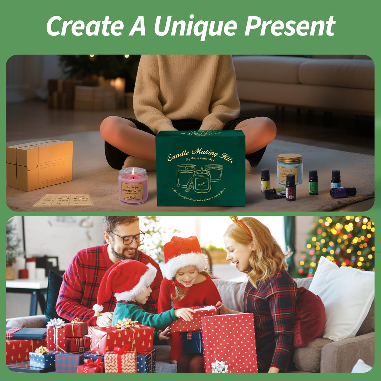 Aeraroma Candle Making Kit for Adults, Soy Candle Making Kit for Beginner - DIY Starter Candle Making Supplies with 900ml Candle Make Pouring Pot & Glass Jars, Perfect for Home Decorations Aeraroma