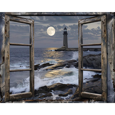 Paint by Numbers Kit for Adults- Lighthouse Adult Paint by Number Kits on Canvas for Beginners, DIY Beach Scene Acrylic Oil Number Painting Kits for Home Wall Decor 16"x 20" (Without Frame)