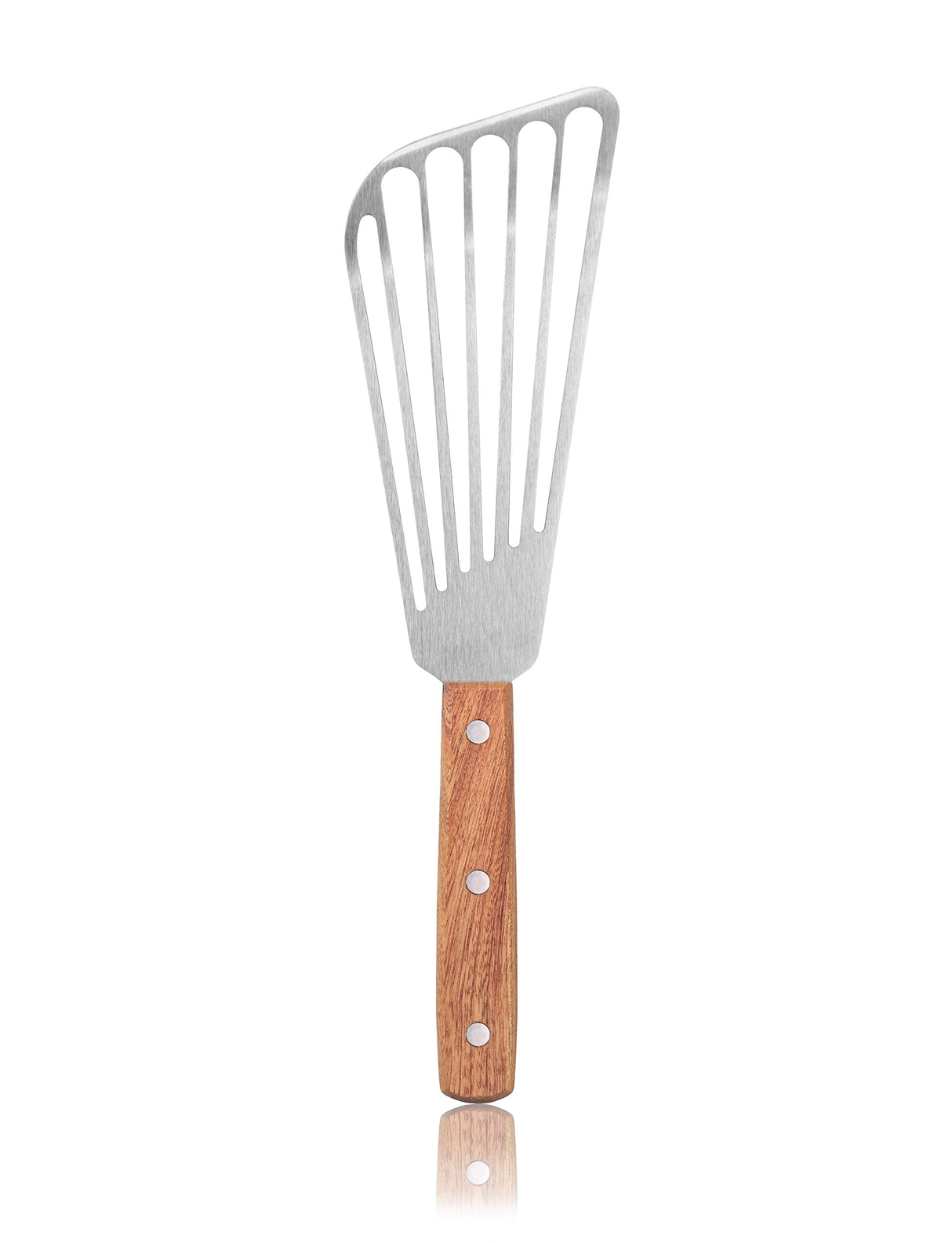 New Star Foodservice 43068 Wood Handle Fish Spatula, 6.5" Blade, Silver New Star Foodservice