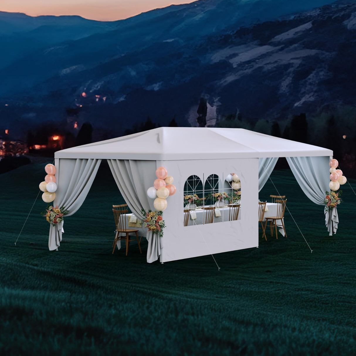 10x20FT Black Party Tent Outdoor Canopy Tent Heavy Duty Wedding Tent Waterproof Patio Gazebo Event Tents for Parties with 4 Removable Sidewalls Perfect for Birthday Holiday Christmas BBQ susici