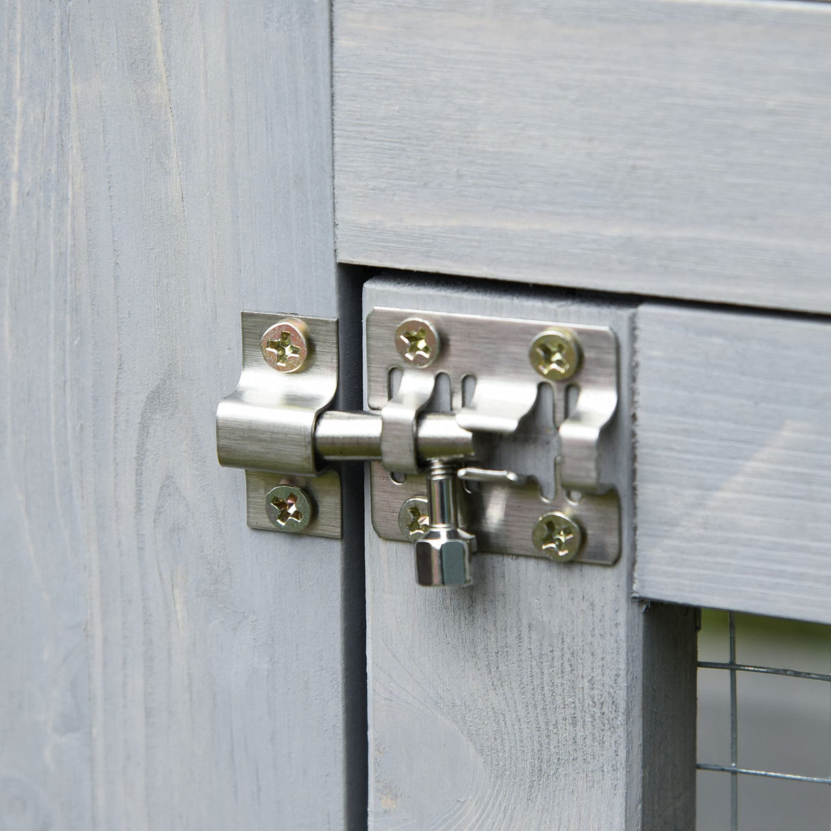 PawHut Outdoor Cat House Big Catio Wooden Feral Cat Shelter Enclosure with Large Spacious Interior, 6 High Ledges, Weather Protection Asphalt Roof, 71" L, Grey PawHut