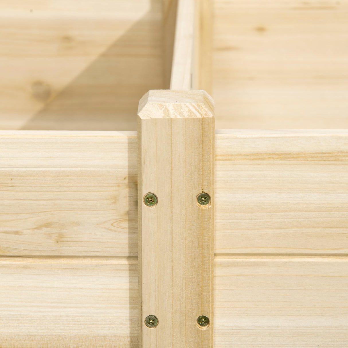 Outsunny 8x2ft Wooden Raised Garden Bed Kit, Elevated Planter with 2 Boxes, Self Draining Bottom and Liner, Patio to Grow Vegetables, Herbs, and Flowers, Natural Outsunny