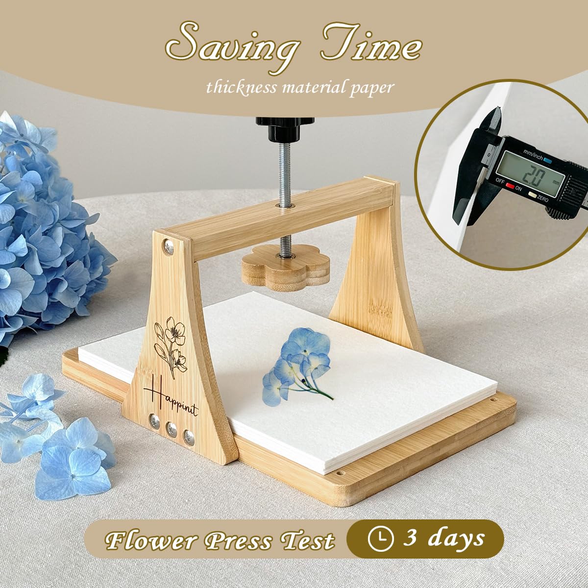 Happinit Large Flower Press Kit - 6 Layers 11" x7" Even Pressure for DIY Arts, Pressing for Adults, Dried Plant Preservation for Craft Lovers Happinit