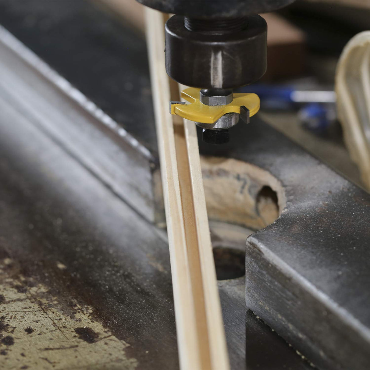 BAIDETS 1/2" Tongue and Groove Router Bits - Set of 2Pcs 1/2 Inch Shank Router Bit Set 3 Teeth Adjustable T Shape Wood Milling Cutter BAIDETS