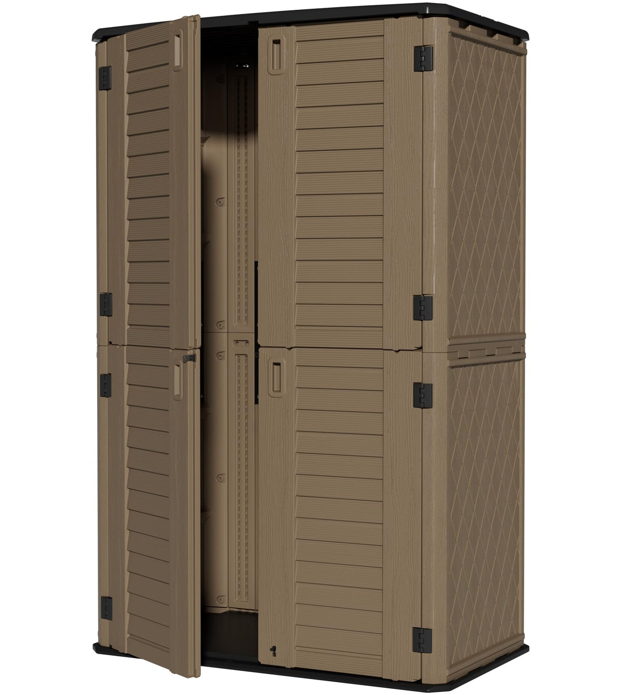 ZZM Large 67 Cu.ft Waterproof Storage Shed, Outdoor Storage Cabinet,Durable Resin Storage for Patio Furniture, Garden Tools, Pool Accessories, Mower Storage (Coffee) ZZM