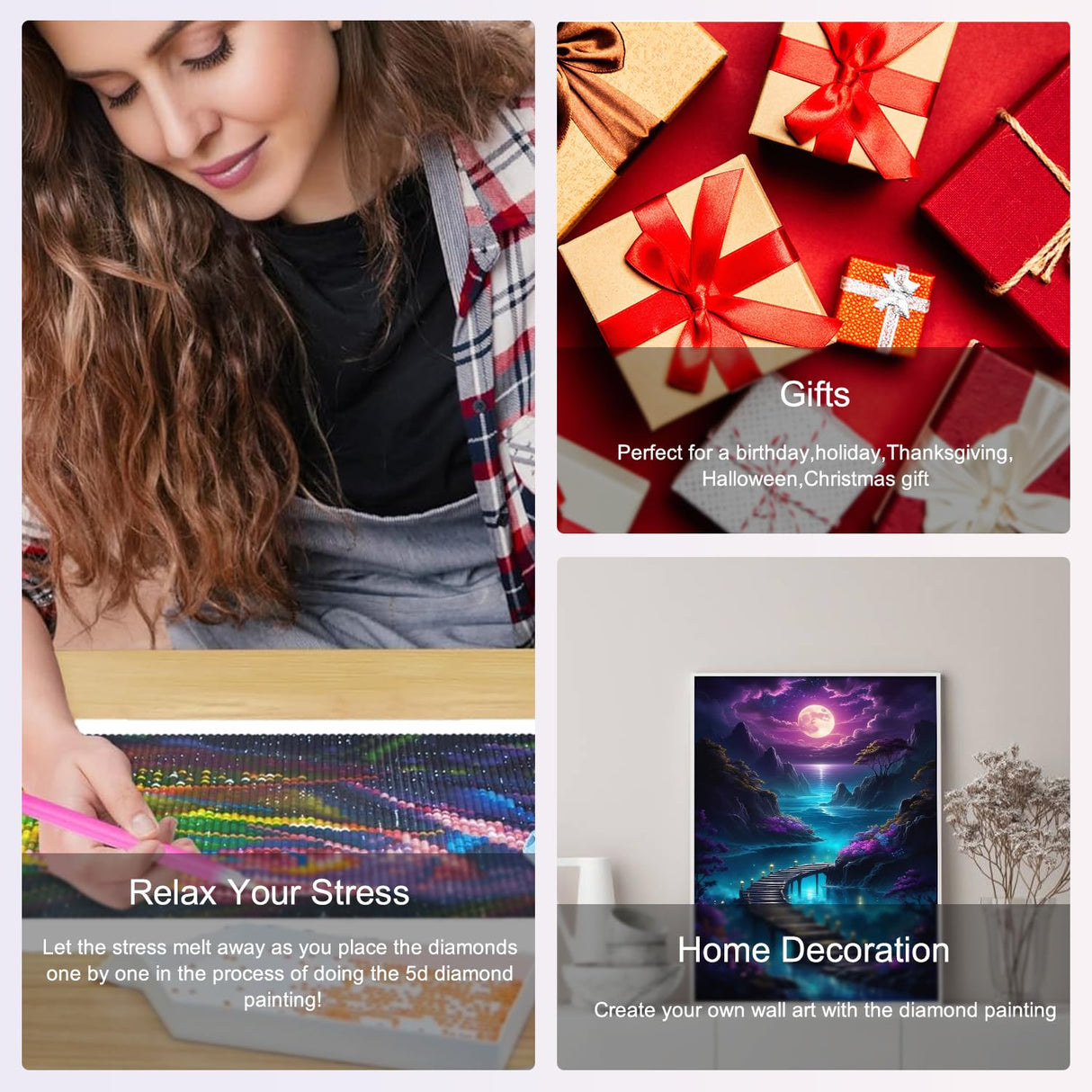 PHANTASYART Diamond Paintings for Adults-Moon Paint by Diamonds,Mountains 5D Diamond Art,DIY Full Drill Diamond Paintings Gem Art Kit and Crafts Perfect for Gifts and Home Wall Decor 12x16inch PHANTASYART