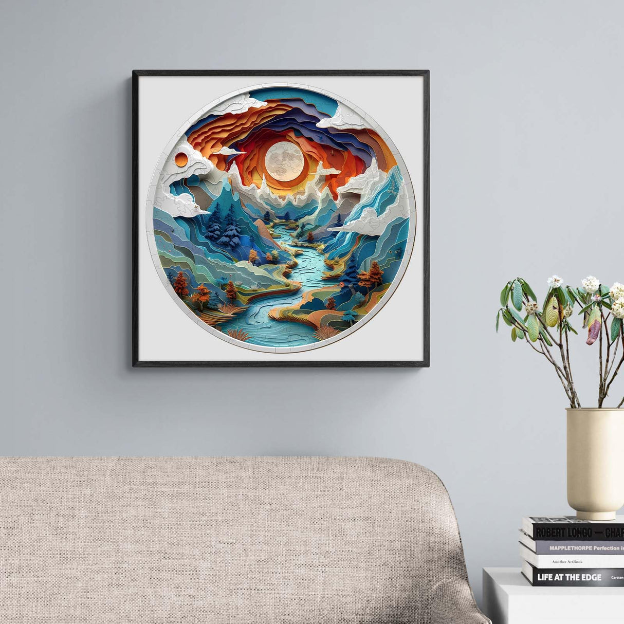 Wooden Puzzles for Adults, Wooden Cave Puzzles, Flat Puzzles with 3D Visual Effect When Completed, Christmas Birthday Gifts for Puzzle Lover, Wood Adult Puzzles (L-13.4 * 13.4in 300pcs) NABYSHOP