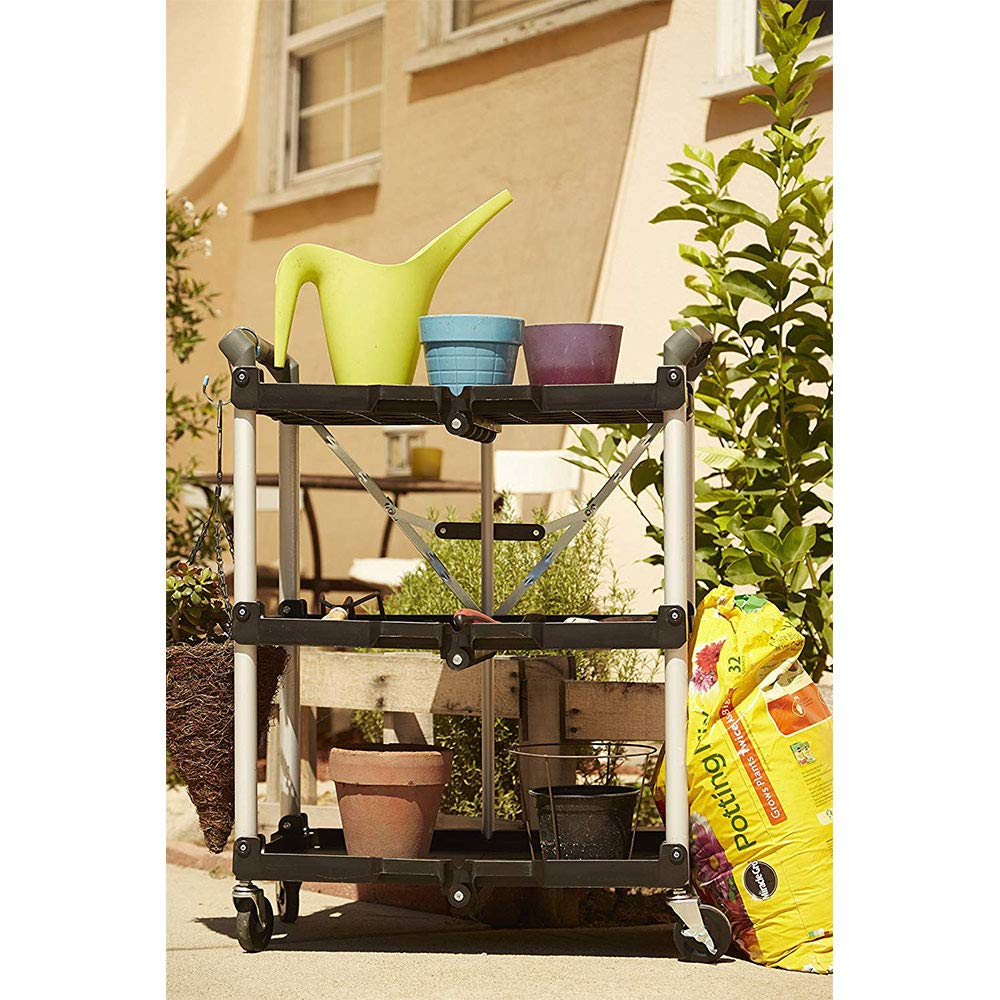 Olympia Tools 85-188 Pack-N-Roll Folding Collapsible Service Cart, Black, 50 Lb. Load Capacity per Shelf Olympia Tools