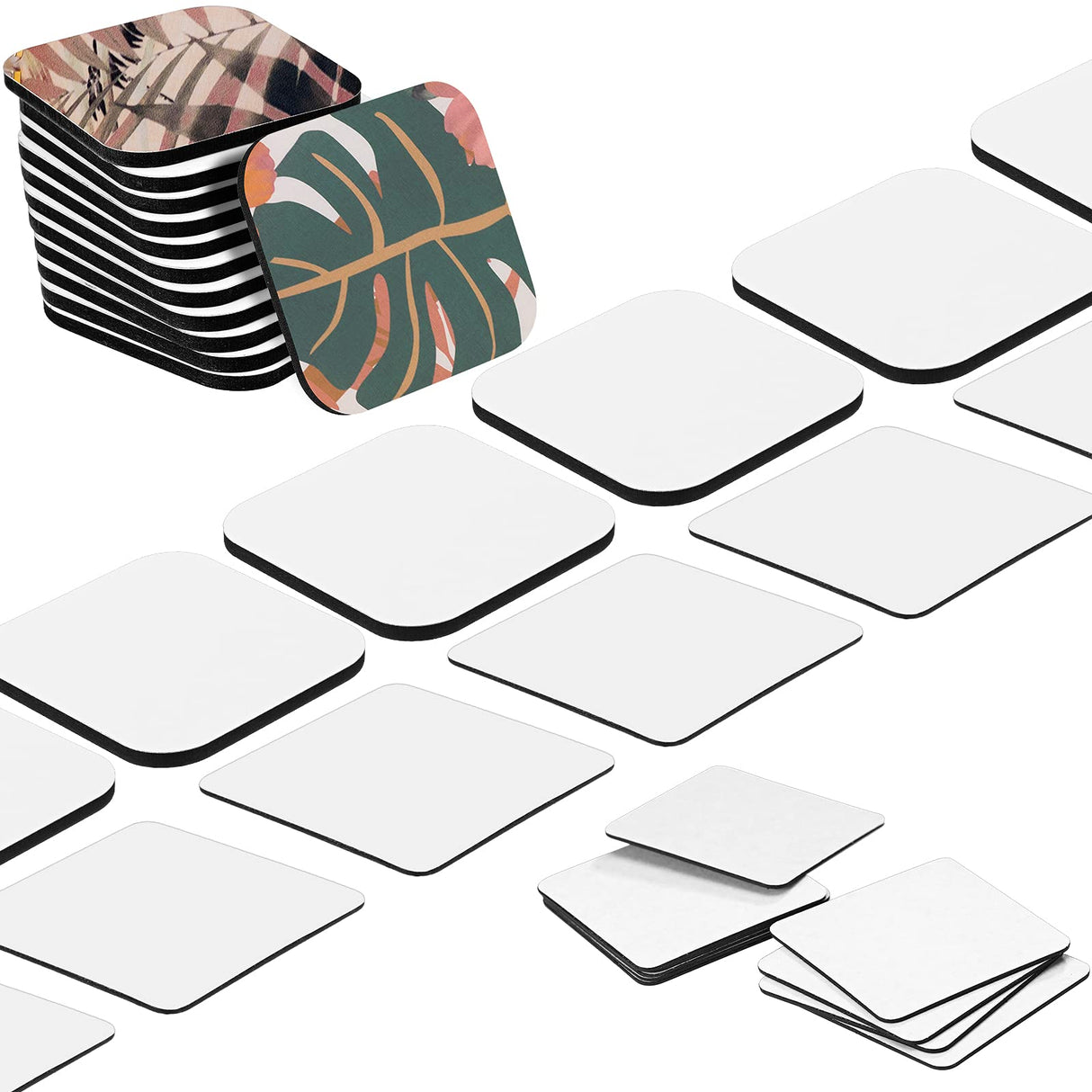 Sublimation Blank Refrigerator Magnets for Kitchen Office Calendar Decorative Square Fridge Magnet Popular Home Wall Decor DIY Decorative Magnets (16 Pieces, 5 x 5 x 0.4 cm) Frienda