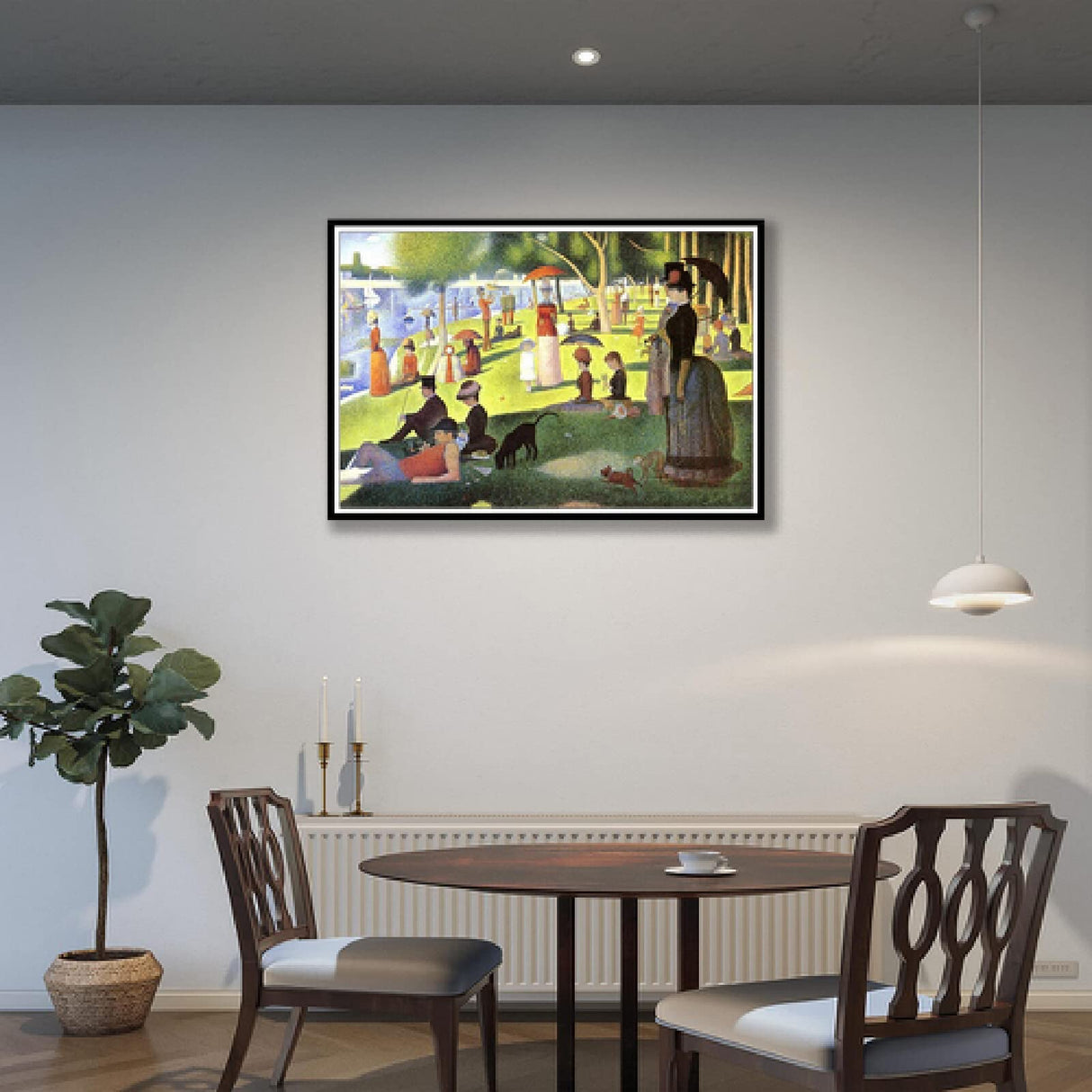 5D(A Sunday Afternoon on The Island of La Grande Jatte)Georges Seurat Diamond Painting Kits for Adults Kids, Full Drill Round Crystal Rhinestone Diamond Art Craft Canvas for Home Wall Deco(12X16Inch) Red Mills