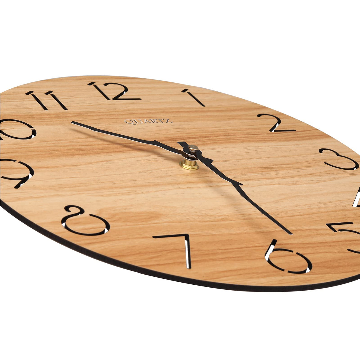 LAIGOO 12 Inch Wood Wall Clock Quartz Analog, Silent Non-Ticking, Decorative Modern Wall Clock Battery Operated for Living Room Bathroom Bedroom Kitchen Office School LAIGOO