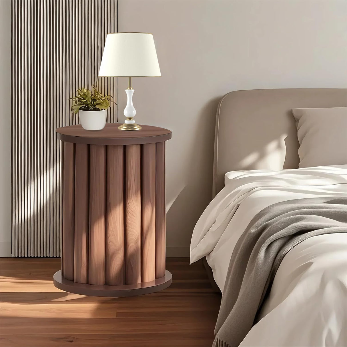 Buzleer Stackable Stools Set of 4, Solid Wood Nesting Coffee Table Saving Space Nesting Side Tables for Kitchen Bedroom Living Room Bar Buzleer