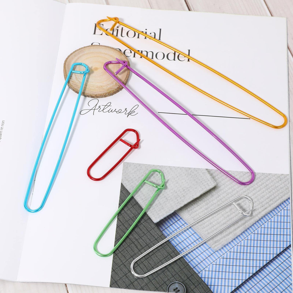 12 PCS Knitting Stitch Holder 6 Size Aluminum Yarn Stitch Holders Stitch Markers for Crocheting Practical Knitting Crochet Tools for Knitting Notions or Crochet Sliverdew