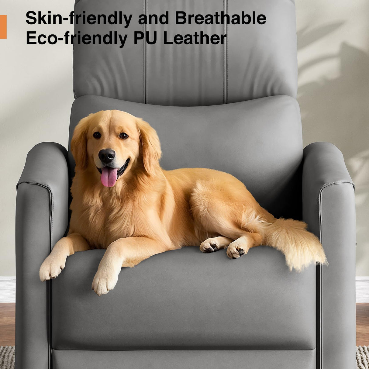 Welzona Power Swivel Rocker Recliner, 360° Swivel Nursery Rocking Chair, PU Leather Glider Rocking Recliner, Infinite Position Electric Chair for Adults with USB Port for Living Room, Dark Gray Welzona