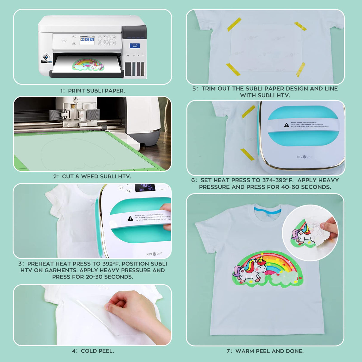 HTVRONT Clear Sublimation HTV Matte - 12" X 5FT Upgraded Sublimation Vinyl - Wash Durable Clear Dye Sub HTV for Light-Colored Cotton Fabric HTVRONT