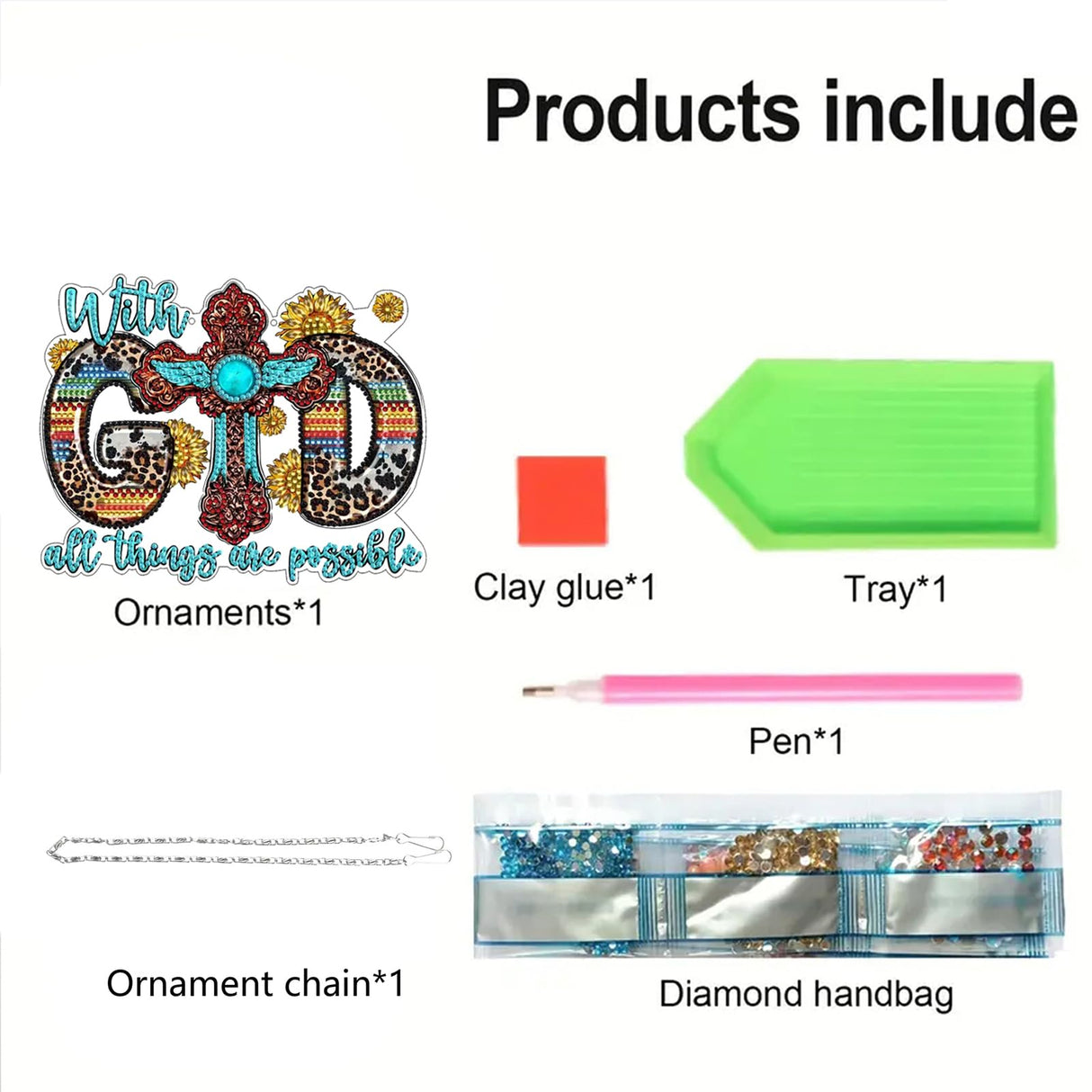 STGLCR Cross Diamond Art Hanging Kit for Adult,Special Shaped Rhinestone,DIY Acrylic God 5D Diamond Art Painting Window Pendants Home Garden Wall Hanging Kits Hanging Ornament 7.8inch STGLCR