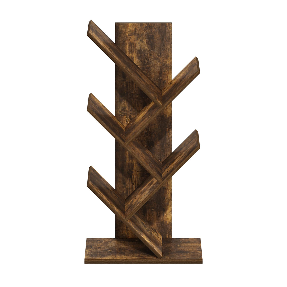 Furinno Tree Book Shelf, 5-Tier Bookshelf, Tree Bookcase for Room Decor, 8.4 x 15.7 x 30.3, for Living Room, Bedroom, Home Office, Amber Pine Furinno