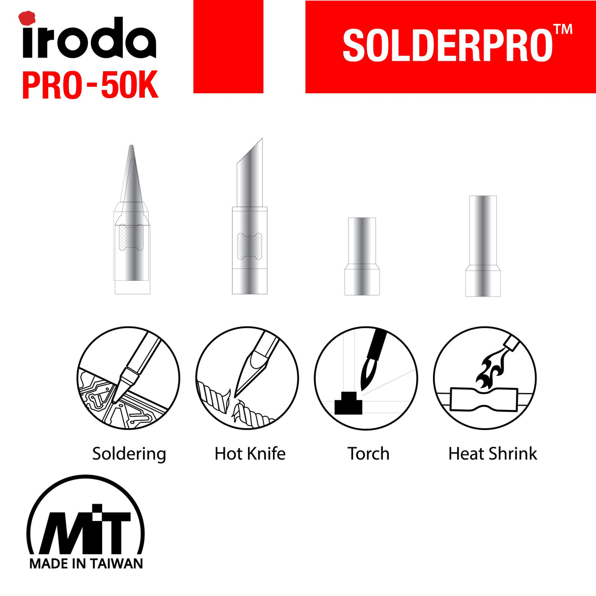IRODA SOLDERPRO 50K Portable Butane Soldering Iron Kit | 4-in-1 Cordless Soldering Iron & Heat Gun | Rapid 18s Heat Up, 30-70W Power | Ideal for Electrical, DIY & Crafts Iroda