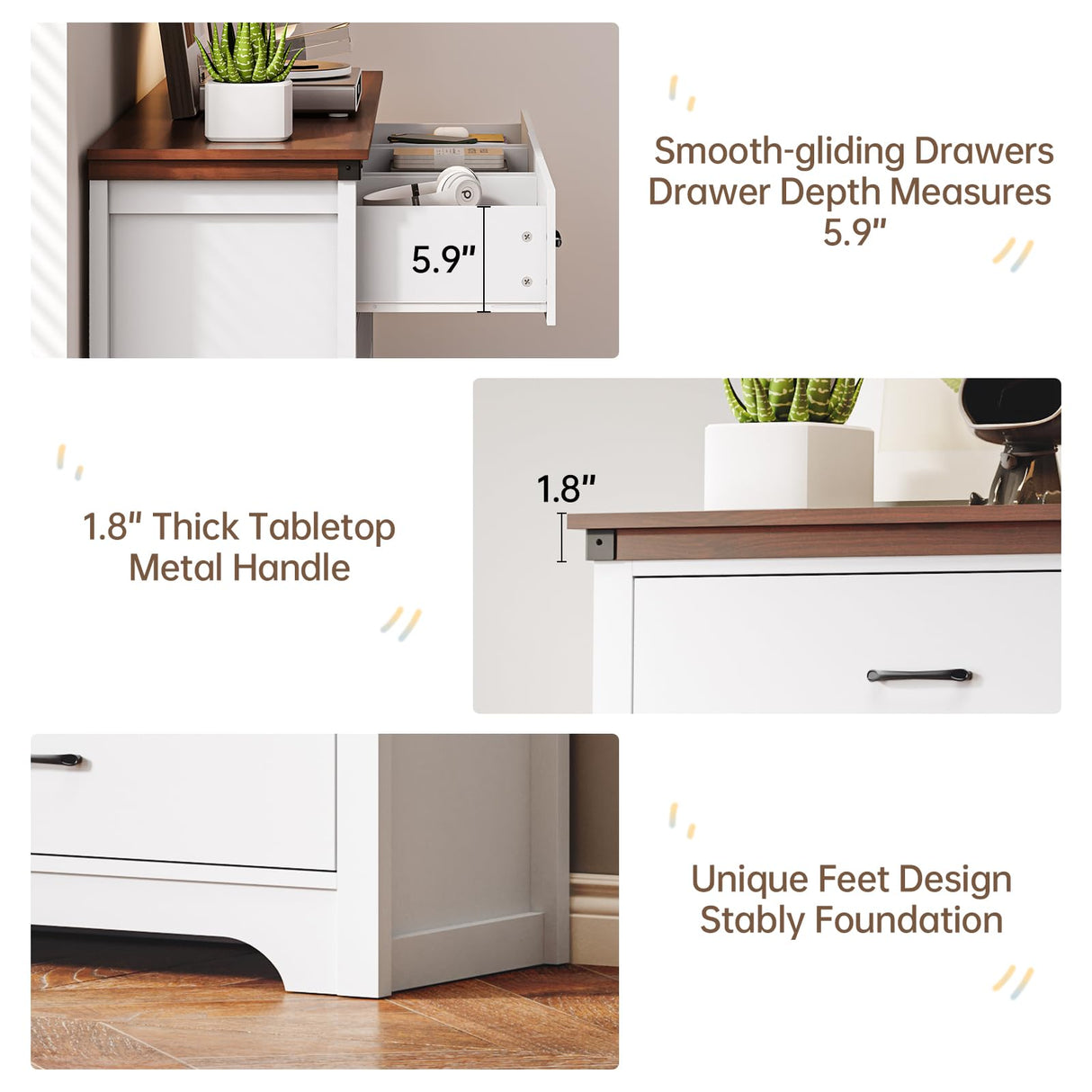 Airynee Farmhouse 7 Drawer Dresser for Bedroom, 51" Wide Chest of Drawers, Wood White Dresser with Deep Drawers, Storage Dressers Organizer for Bedroom, Living Room, Hallway Airynee