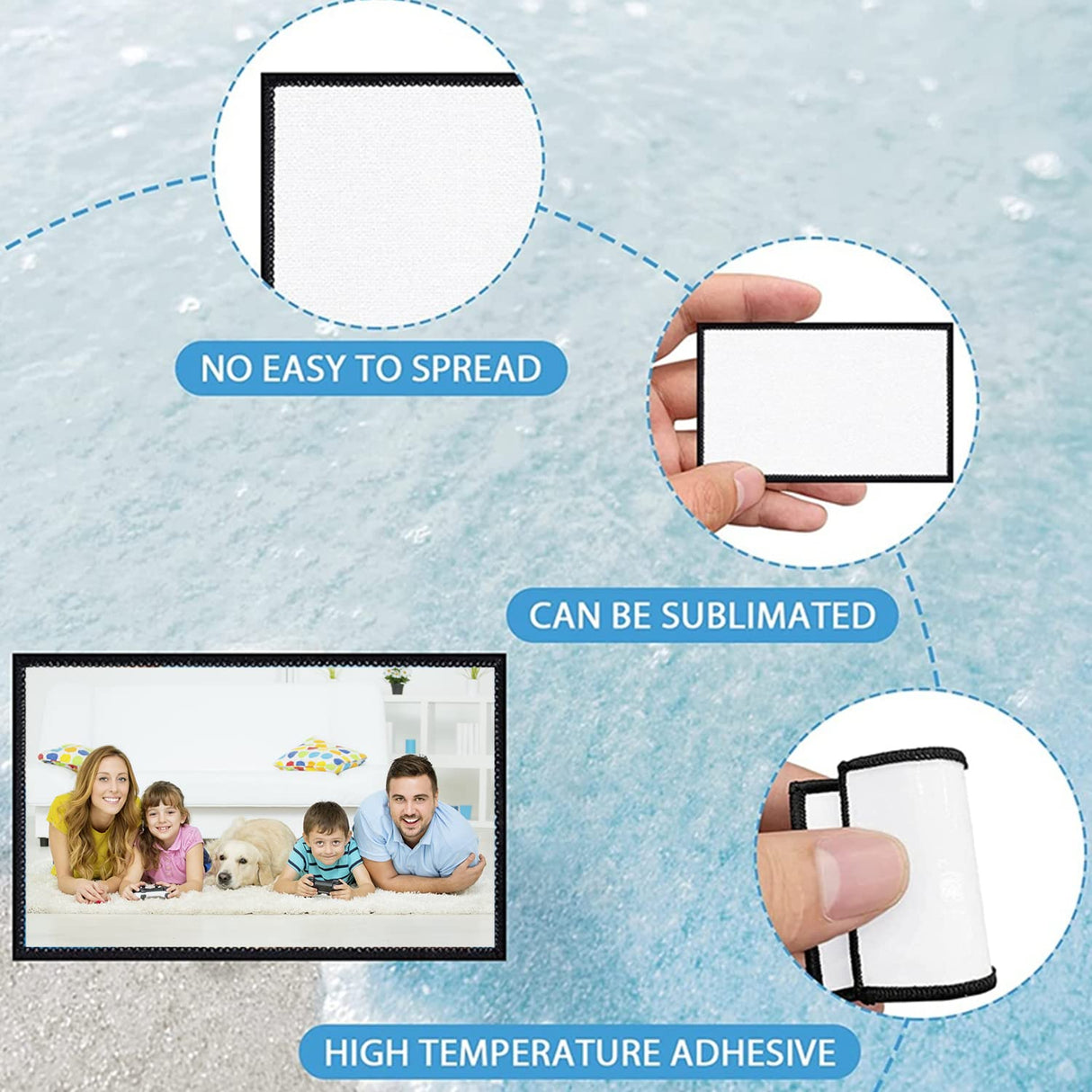 30 Pieces Blank Sublimation Patches 3 Shapes Fabric Iron-on Patch Repair Patches Decorative Patches for DIY Crafts, Hats Clothes Uniforms Shoes Bags Backpacks BOYIVI