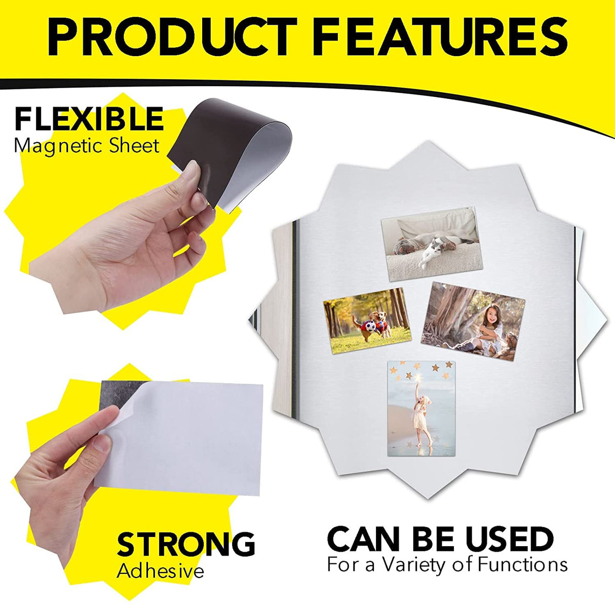 DIYMAG Adhesive Magnetic Sheets, |4" x 6"| 18 Packs, Flexible Magnet Sheets with Adhesive for Crafts, Photos and Die Storage, Easy Peel and Stick, Easy to Cut into Any Shape/Size (4" x 6"-18P) DIYMAG