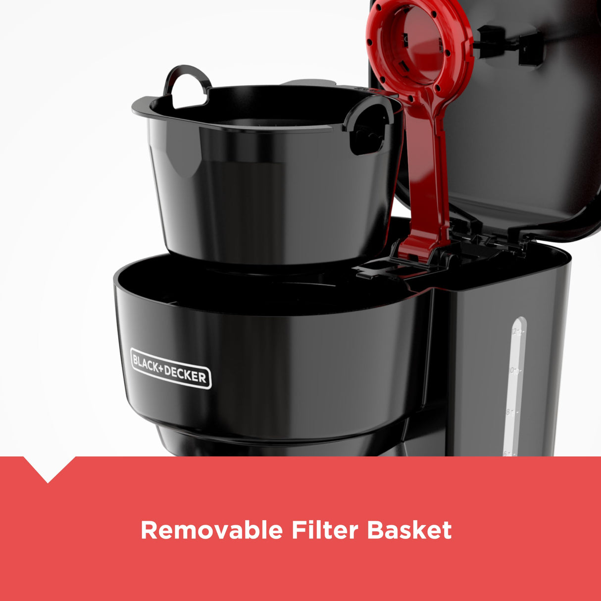 BLACK+DECKER 12-Cup Coffee Maker with Easy On/Off Switch, Easy Pour, Non-Drip Carafe with Removable Filter Basket, Vortex Technology, Black BLACK+DECKER