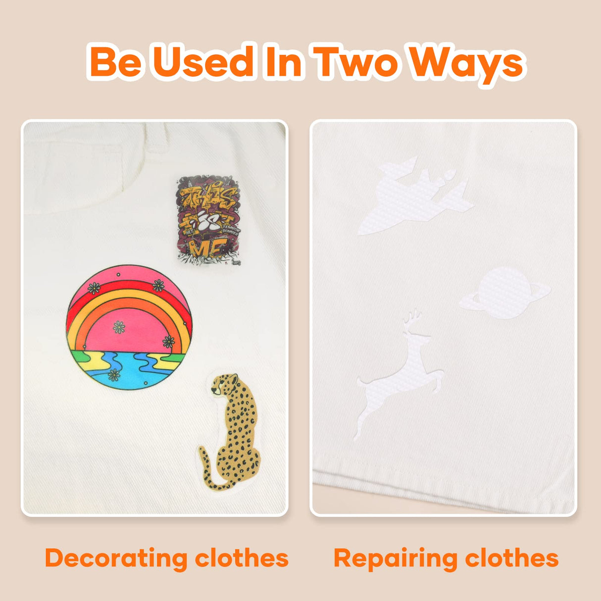 HTVRONT Iron on Patches for Clothing Repair, 20 Pieces White Sublimation Patches, Fabric Patches for Clothes, White Repair Decorating Kit, Iron on Blank Patches Size 3.7" by 4.9" (9.5 cm x 12.5 cm) HTVRONT